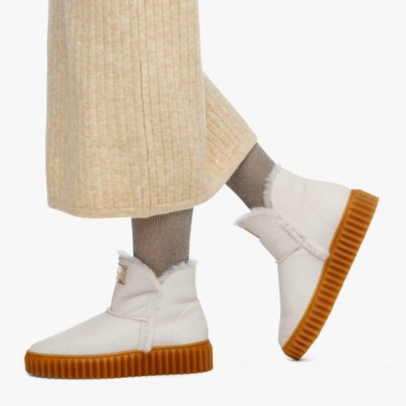 new VOILE BLANCHE BICE HONEY Booties genuine Shearling Lined in Light Gray - Picture 1 of 8